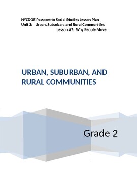 Preview of NYCDOE Passport to S.S. Grade 2 Unit 3: Urban, Suburban, &Rural Comm. Lesson #7