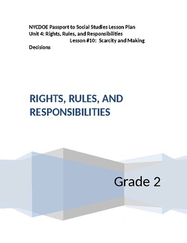 Preview of NYCDOE Passport to S.S. Grade 2 Unit 4: Rights/Rules/Responsibilities Lesson #10