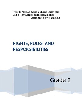 Preview of NYCDOE Passport to S.S. Grade 2 Unit 4: Rights/Rules/Responsibilities Lesson #13