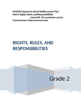 Preview of NYCDOE Passport to S.S. Grade 2 Unit 4: Rights/Rules/Responsibilities  Lesson #2