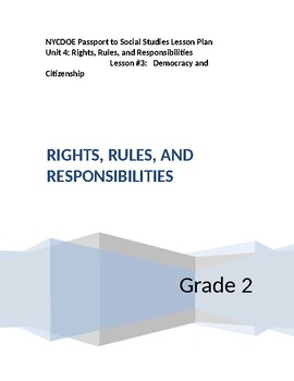 Preview of NYCDOE Passport to S.S. Grade 2 Unit 4: Rights/Rules/Responsibilities Lesson #3