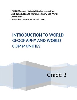 Preview of NYCDOE Passport to S.S. Grade 3 Unit 1: Intro to World Geography  Lesson #11