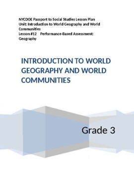 Preview of NYCDOE Passport to S.S. Grade 3 Unit 1: Intro to World Geography  Lesson #12