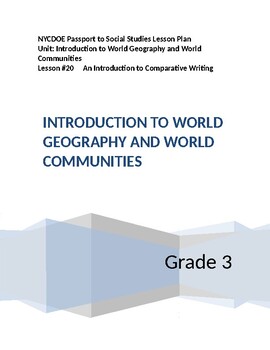 Preview of NYCDOE Passport to S.S. Grade 3 Unit 1: Intro to World Geography  Lesson #20