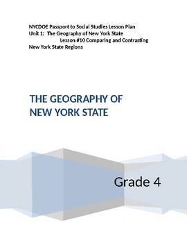 Preview of NYCDOE Passport to S.S. Grade 4 Unit 1: Geography of New York State   Lesson #10