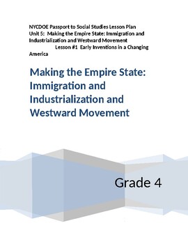 Preview of NYCDOE Passport to S.S. Grade 4 Unit 5: The Empire State   Lesson #1