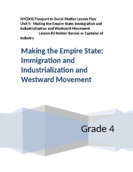 Preview of NYCDOE Passport to S.S. Grade 4 Unit 5: The Empire State   Lesson #3