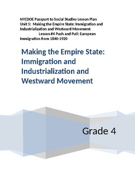 Preview of NYCDOE Passport to S.S. Grade 4 Unit 5: The Empire State   Lesson #4