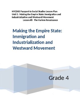 Preview of NYCDOE Passport to S.S. Grade 4 Unit 5: The Empire State   Lesson #8