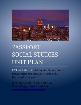 Preview of NYCDOE Passport to S.S.      Grade 4  Unit Plan       Unit 5: The Empire State