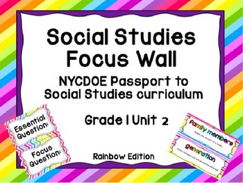 Preview of NYCDOE Passport to Social Studies Focus Wall Unit 2 (Rainbow Edition)