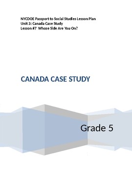 Preview of NYCDOE Passport to Social Studies Grade 5 Unit 3:  Canada Lesson #7