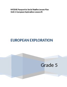 Preview of NYCDOE Passport to Social Studies Unit 2: 5th Gr European Exploration Lesson #5