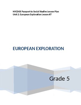 Preview of NYCDOE Passport to Social Studies Unit 2: 5th Gr European Exploration Lesson #7