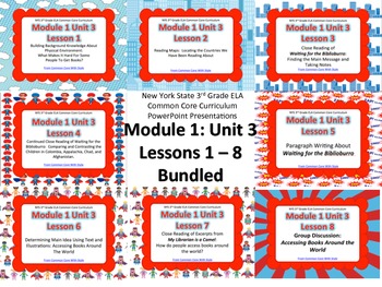 Preview of NYS 3rd Grade ELA Common Core Module 1 Unit 3 Lessons 1 - 8 Bundle