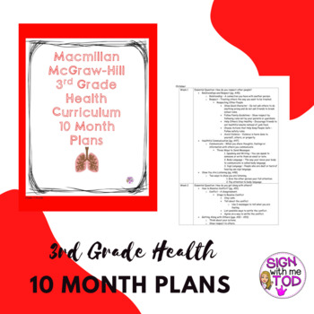 Preview of NYS 3rd Grade Health Adapted Curriculum 10 Month Plans