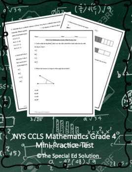 Preview of NYS CCLS Grade 4 Mathematics Mini-Practice Test - Distance Learning