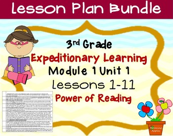 Preview of Expeditionary Learning 3rd Grade Lesson Bundle Module 1 Unit 1 Lessons 1-11