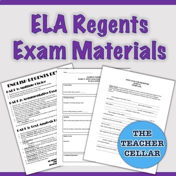 Preview of NYS ELA Regents Preparation Materials - Template, Samples, Study Guide & More