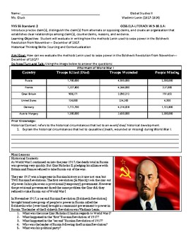 Preview of NYS Global II DBQ Jigsaw: Vladimir Lenin