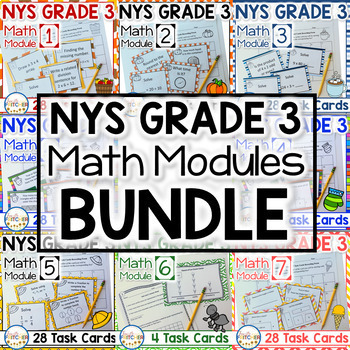 Preview of NYS Grade 3 Math Modules Task Cards Yearlong Fluency Review