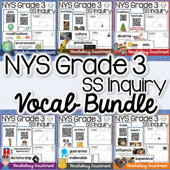 Preview of NYS Grade 3 Social Studies Inquiries Vocabulary Enrichment BUNDLE