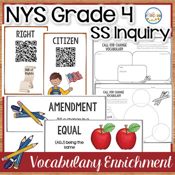 Preview of NYS Grade 4 SS Inquiry Call for Change Vocabulary Activities Enrichment