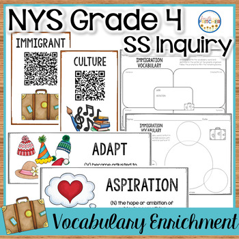 Preview of NYS Grade 4 SS Inquiry Immigration Vocabulary Activities Enrichment