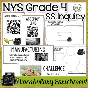 Preview of NYS Grade 4 SS Inquiry Industrialization Vocabulary Activities Enrichment