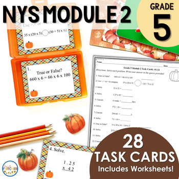 Preview of NYS Grade 5 Math Module 2 Task Cards and Worksheets