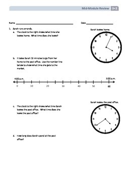 Preview of NYS Math - Grade 3 - Module 2 Mid-Module Review Sheet