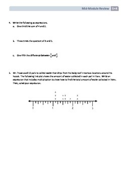 NYS Math - Grade 5 - Module 4 Mid-Module Review Sheet (with Answer Key)