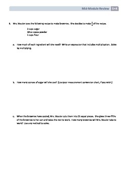 NYS Math - Grade 5 - Module 4 Mid-Module Review Sheet (with Answer Key)