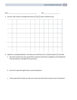 Preview of NYS Math - Grade 5 - Module 5 End of Module Review Sheet (with Answer Key)