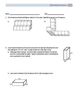 Preview of NYS Math - Grade 5 - Module 5 Mid-Module Review Sheet (with Answer Key)