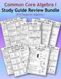 Common Core Algebra Study Guide Review Sheet Bundle - NYS Regents