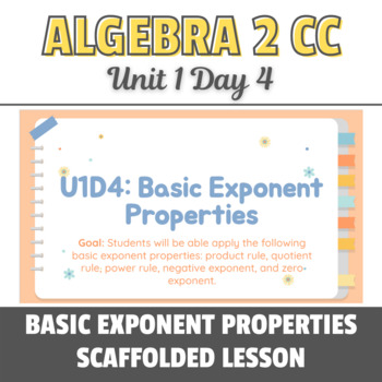 Preview of NYS Regents: Basic Exponent Properties - Scaffolded Lesson for Special Ed