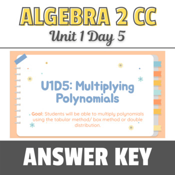 Preview of NYS Regents: Multiplying Polynomials - ANSWER KEY