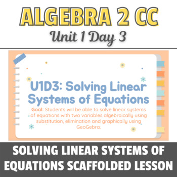 Preview of NYS Regents: Solving Linear Systems of Equations - Scaffolded Lesson Special Ed