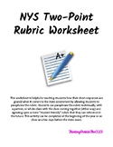 NYS Two-Point Rubric Worksheet