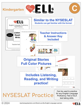 Preview of NYSESLAT Kindergarten Practice - Set C - English Language Proficiency Test Prep