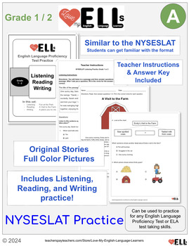 Preview of NYSESLAT Practice Grades 1-2 Set A - English Language Proficiency Practice