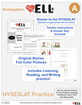 Preview of NYSESLAT Kindergarten Practice - Set A - English Language Proficiency Test Prep