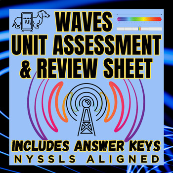 Preview of Waves FULL UNIT Assessment AND Review Sheet NYSSLS Aligned 