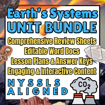 Preview of NYSSLS Earth's Systems Unit Bundle - Editable Lessons, Tests, Review & Keys
