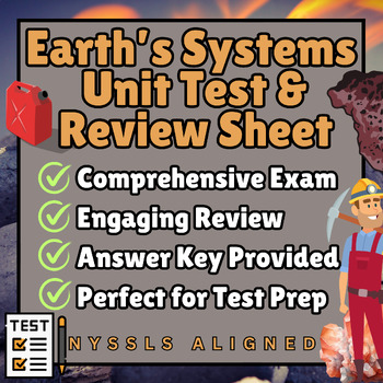 Preview of NYSSLS Earths Systems Comprehensive Unit Test & Review Sheet | Study Guide