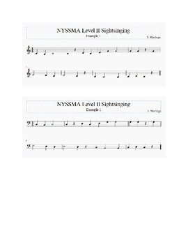 Preview of NYSSMA Level II Sightsinging Examples