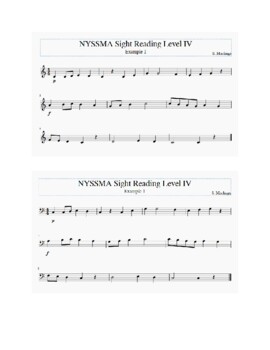 Preview of NYSSMA Sight Reading Level IV