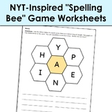NYT-Inspired "Spelling Bee" Game Worksheets for Early Fini