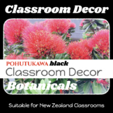 NZ Classroom Decor BEAUTIFUL BOTANICALS - Pohutukawa & Black